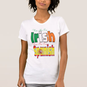 Kus me Ik ben Iers Liefde Ik ben Spaans T-shirt