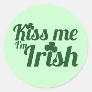 Kus me Ik ben Iers Ronde Sticker