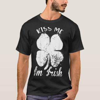 Kus me ik ben Iers. Shamrock Clover Saint Patrick T-shirt