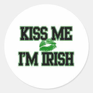 Kus me, ik ben Iers, St Patricks Day Ronde Sticker