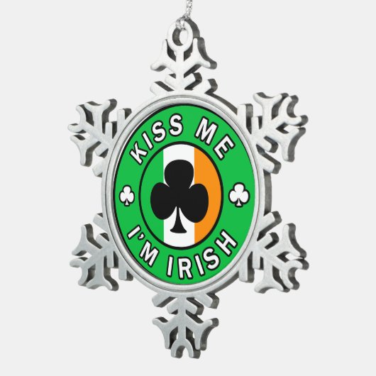 Kus Me Ik ben Iers Tin Sneeuwvlok Ornament (Rechts)