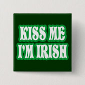 Kus Me Ik ben Iers Vierkante Button 5,1 Cm (Voorkant)