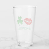 Kus me Ik ben Ierse Green Shamrock Red Lips Glas (Achterkant)