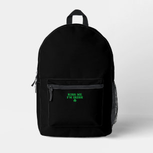Kus me ik ben Ierse Shamrock, St Patricks Day voor Bedrukte Rugzak