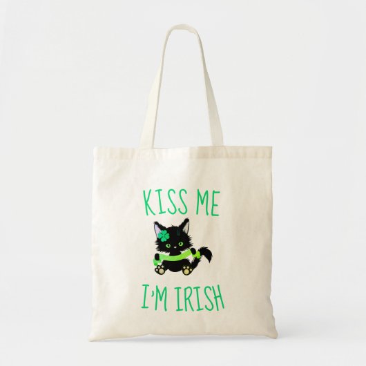 Kus me Ik ben Irish Cat Lover Tote Bag (Voorkant)