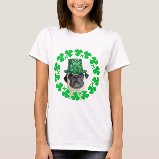 Kus me Ik ben Irish Pug t-shirt (Voorkant)