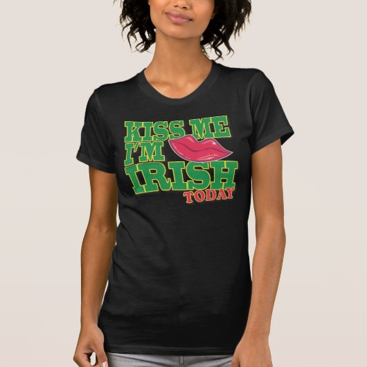 Kus me Ik ben Irish Today Lush Lips T-shirt (Voorkant)