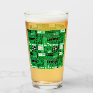 Kus me Ik ben Irish Word Play Glas