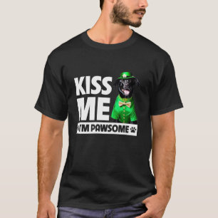 Kus Me Ik ben Pauw Black Lab Retriever St Patrick T-shirt