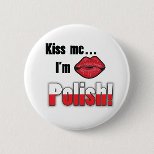 Kus me Ik ben Pools Ronde Button 5,7 Cm