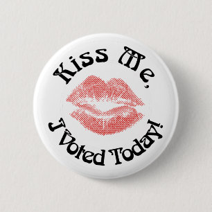 Kus me! Ik heb vandaag gestemd! Ronde Button 5,7 Cm