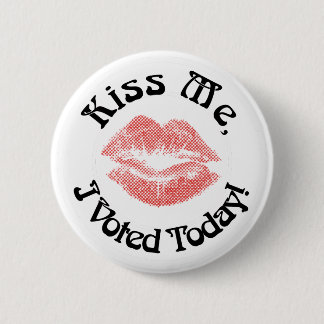 Kus me! Ik heb vandaag gestemd! Ronde Button 5,7 Cm