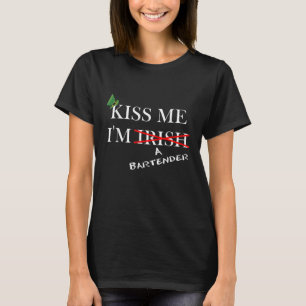 Kus me Im Iers op een Bartender T-shirt