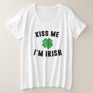Kus me i'm irish grote maat t-shirt