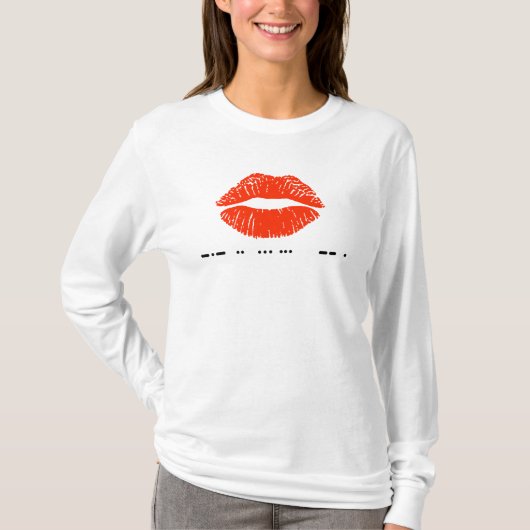 Kus me in Morse Code New Year's Eve T-Shirt (Voorkant)