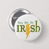 Kus me Irish Lightning Bolt Button (Voorkant /achterkant)