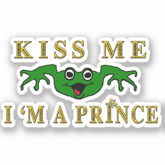 Kus me kikker prins sticker (Voorkant)