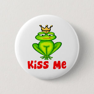Kus me kikker ronde button 5,7 cm