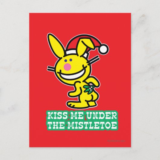 Kus me onder de mistletoe briefkaart (Voorkant)