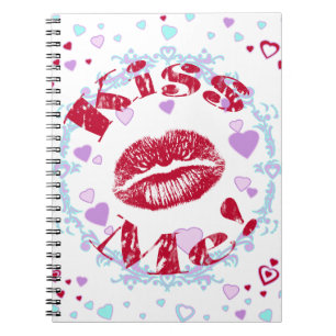 Kus Me! Rode Lippen Met Harten Notitieboek