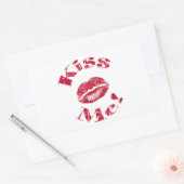 Kus me! Rode lippen Rechthoekige Sticker (Envelop)