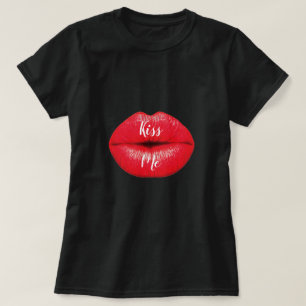 Kus me slogan Red Lips lips lippenstift pop art ki T-shirt