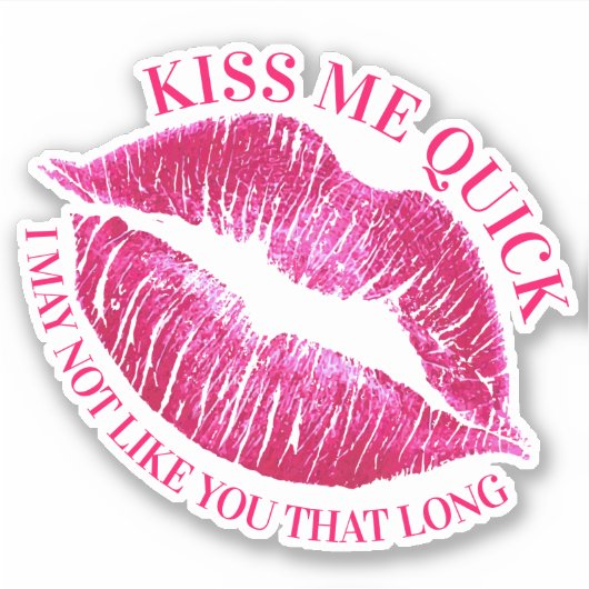 Kus me snel kussen lippen lippenstift liefde roman sticker (Voorkant)