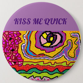 Kus me snel leuk Hip ontwerp voor een feestje Ronde Button 6,0 Cm