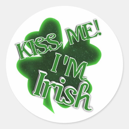 Kus me! St. Patrick's Day Ronde Sticker (Voorkant)