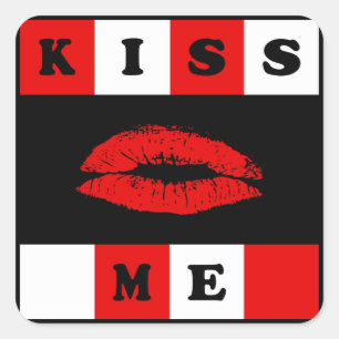Kus me! vierkante sticker