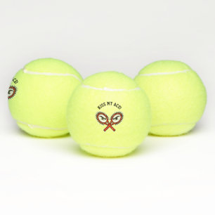 Kus mijn aas gekruiste rackets logo custom tennisballen