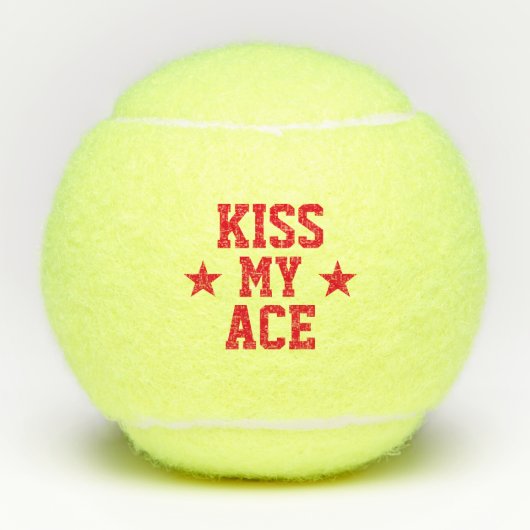 Kus mijn Ace Grappig Tennisballen (Voorkant)