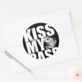 Kus mijn bas grote mondbas Gevist Ronde Sticker (Envelop)