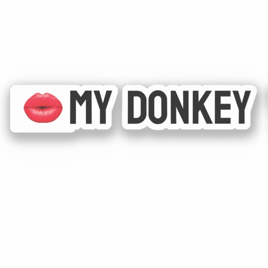 Kus mijn ezel sticker (Voorkant)
