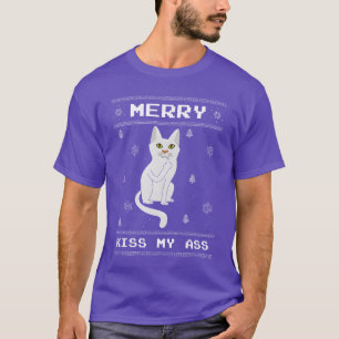 Kus Mijn Kerst December Kat Haat Kerst jongen T-shirt