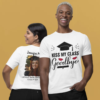 Kus mijn klas vaarwel leuk gepersonaliseerd Afstud T-shirt