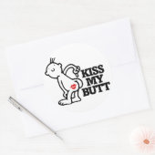 Kus mijn kont ronde sticker (Envelop)