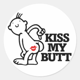 Kus mijn kont ronde sticker