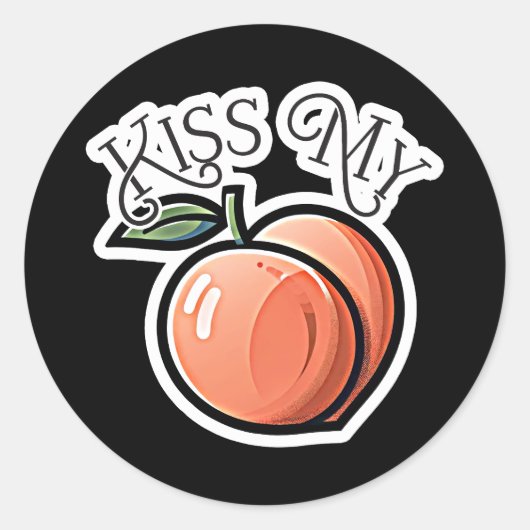 Kus mijn perziken Grappig fruit Ronde Sticker (Voorkant)