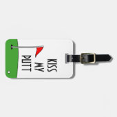 Kus m'n geul is een grappig golfen bagagelabel voo (Voorkant horizontaal)