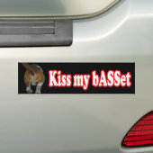 Kus my bASSet Bumpersticker (Op auto)