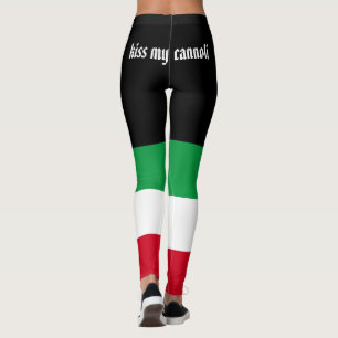 Kus my cannoli grappige Italiaanse vlag Leggings