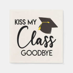 Kus My Class Goodbye Black White Graduparty Servet