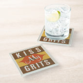 Kus My Grits Glazen Onderzetter (Schuin)