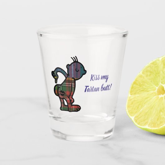Kus My Multicolored Tartan Butt Shot Glas (Voorkant)