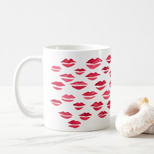 Kus Painting Pattern Lips Mok (Met donut)