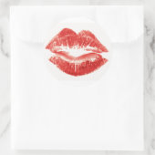 Kus, rode lippen ronde sticker (Tas)
