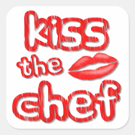 Kus The Chef Square Sticker (Voorkant)