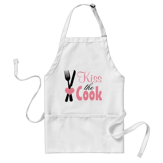 Kus the Cook - Cute Knife & Fork Apron Standaard Schort (Voorkant)