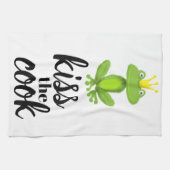 Kus the Cook Green Frog Crown Funny Theedoek (Horizontaal)